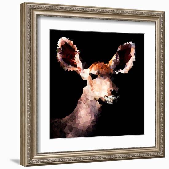 Low Poly Safari Art - Antelope - Black Edition III-Philippe Hugonnard-Framed Art Print