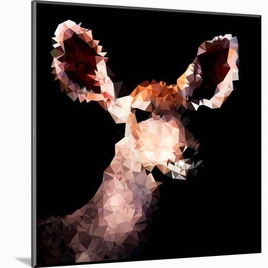 Low Poly Safari Art - Antelope - Black Edition III-Philippe Hugonnard-Mounted Art Print