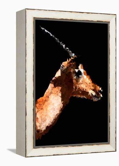 Low Poly Safari Art - Antelope - Black Edition V-Philippe Hugonnard-Framed Stretched Canvas