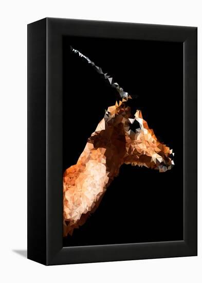 Low Poly Safari Art - Antelope - Black Edition V-Philippe Hugonnard-Framed Stretched Canvas