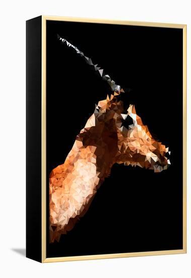 Low Poly Safari Art - Antelope - Black Edition V-Philippe Hugonnard-Framed Stretched Canvas