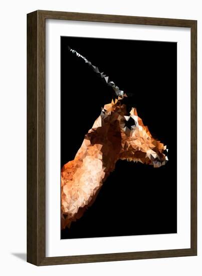 Low Poly Safari Art - Antelope - Black Edition V-Philippe Hugonnard-Framed Art Print