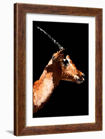 Low Poly Safari Art - Antelope - Black Edition V-Philippe Hugonnard-Framed Art Print