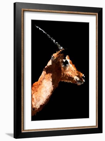 Low Poly Safari Art - Antelope - Black Edition V-Philippe Hugonnard-Framed Art Print