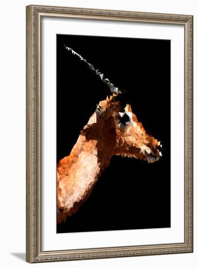 Low Poly Safari Art - Antelope - Black Edition V-Philippe Hugonnard-Framed Art Print