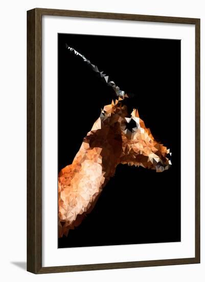 Low Poly Safari Art - Antelope - Black Edition V-Philippe Hugonnard-Framed Art Print