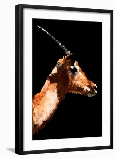 Low Poly Safari Art - Antelope - Black Edition V-Philippe Hugonnard-Framed Art Print