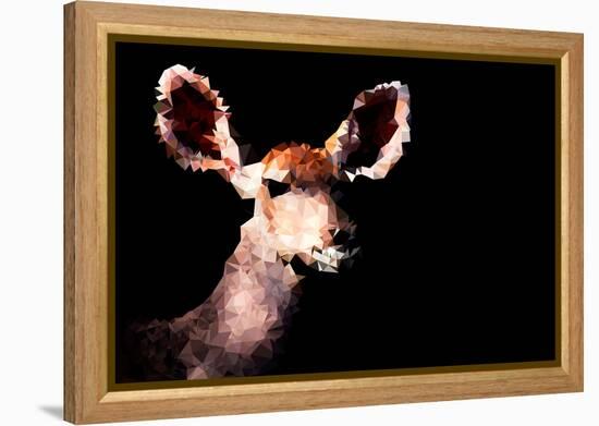 Low Poly Safari Art - Antelope - Black Edition-Philippe Hugonnard-Framed Stretched Canvas