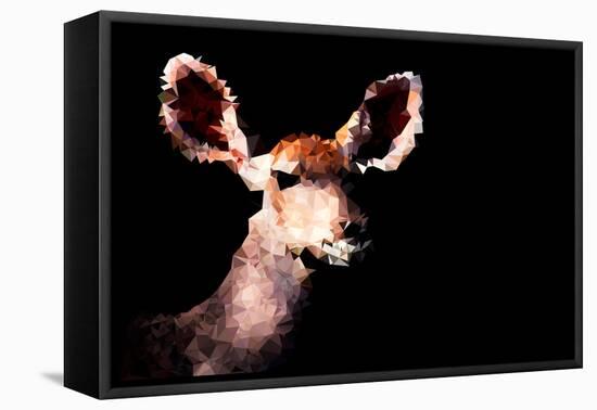 Low Poly Safari Art - Antelope - Black Edition-Philippe Hugonnard-Framed Stretched Canvas