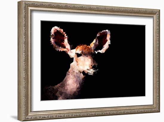 Low Poly Safari Art - Antelope - Black Edition-Philippe Hugonnard-Framed Art Print