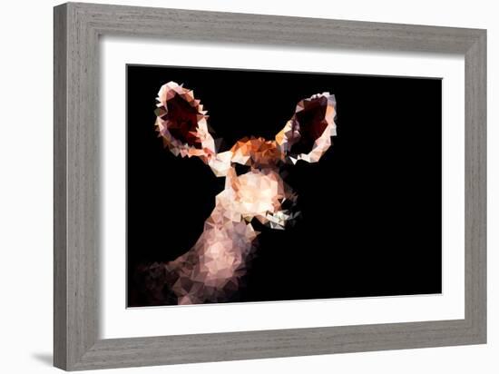 Low Poly Safari Art - Antelope - Black Edition-Philippe Hugonnard-Framed Art Print