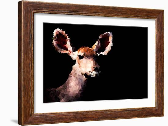 Low Poly Safari Art - Antelope - Black Edition-Philippe Hugonnard-Framed Art Print