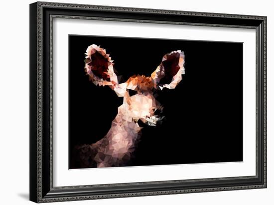 Low Poly Safari Art - Antelope - Black Edition-Philippe Hugonnard-Framed Art Print
