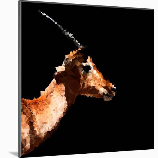 Low Poly Safari Art - Antelope Profile - Black Edition-Philippe Hugonnard-Mounted Art Print