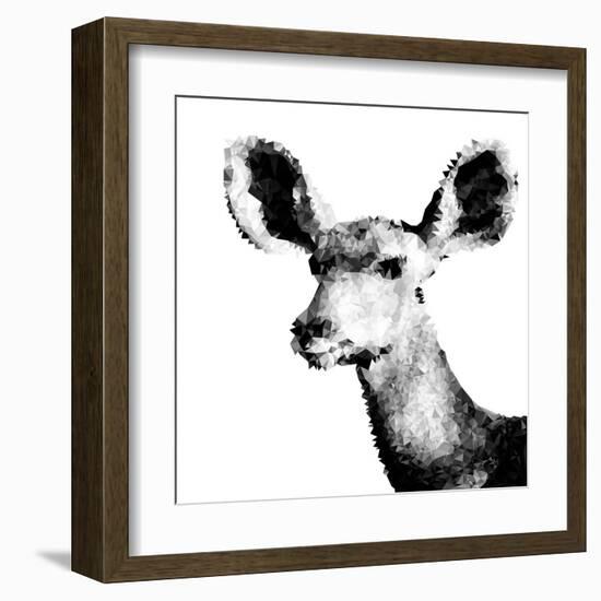 Low Poly Safari Art - Antelope - White Edition II-Philippe Hugonnard-Framed Art Print