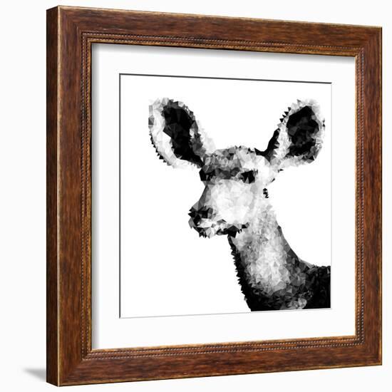 Low Poly Safari Art - Antelope - White Edition II-Philippe Hugonnard-Framed Art Print