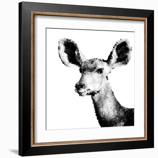 Low Poly Safari Art - Antelope - White Edition II-Philippe Hugonnard-Framed Art Print