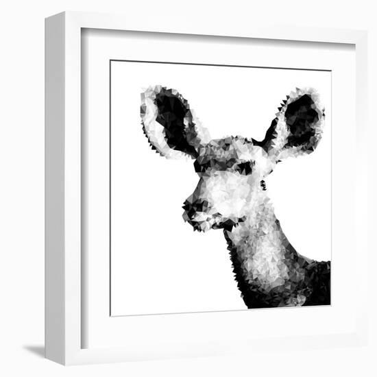 Low Poly Safari Art - Antelope - White Edition II-Philippe Hugonnard-Framed Art Print