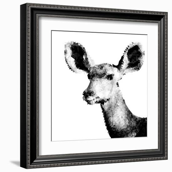 Low Poly Safari Art - Antelope - White Edition II-Philippe Hugonnard-Framed Art Print