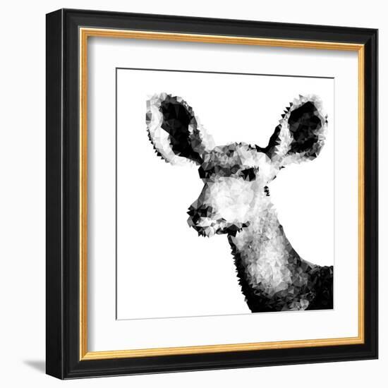 Low Poly Safari Art - Antelope - White Edition II-Philippe Hugonnard-Framed Art Print