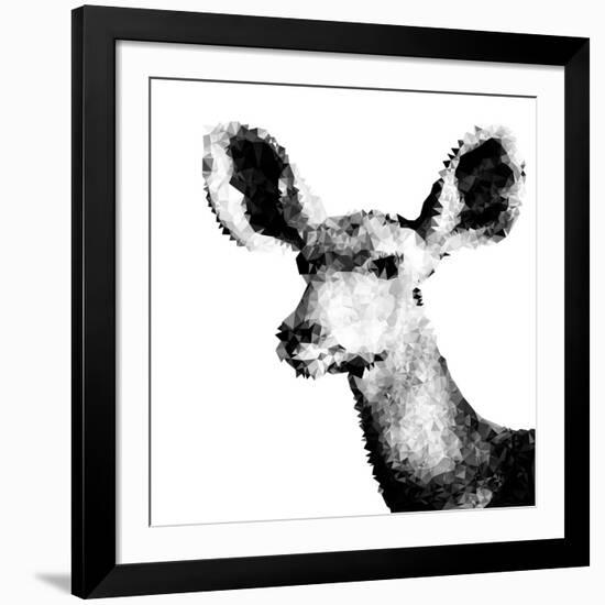 Low Poly Safari Art - Antelope - White Edition II-Philippe Hugonnard-Framed Art Print