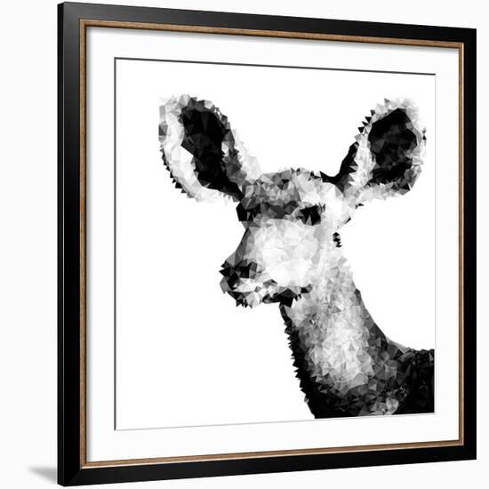 Low Poly Safari Art - Antelope - White Edition II-Philippe Hugonnard-Framed Art Print