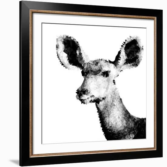 Low Poly Safari Art - Antelope - White Edition II-Philippe Hugonnard-Framed Art Print