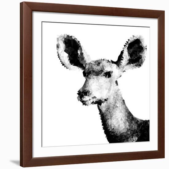 Low Poly Safari Art - Antelope - White Edition II-Philippe Hugonnard-Framed Art Print