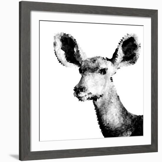 Low Poly Safari Art - Antelope - White Edition II-Philippe Hugonnard-Framed Art Print