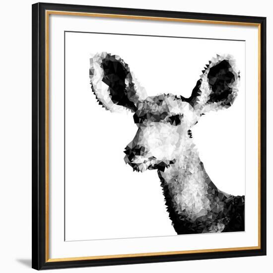 Low Poly Safari Art - Antelope - White Edition II-Philippe Hugonnard-Framed Art Print