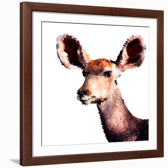 Low Poly Safari Art - Antelope - White Edition-Philippe Hugonnard-Framed Art Print