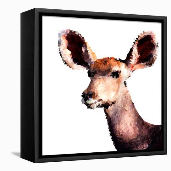 Low Poly Safari Art - Antelope - White Edition-Philippe Hugonnard-Framed Stretched Canvas