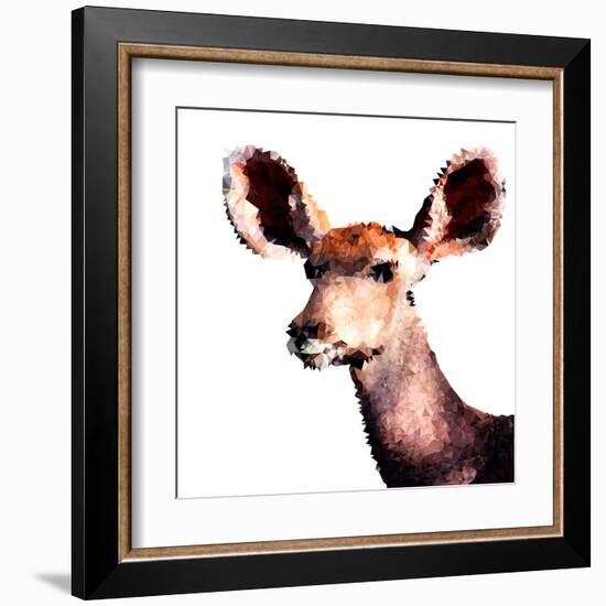 Low Poly Safari Art - Antelope - White Edition-Philippe Hugonnard-Framed Art Print