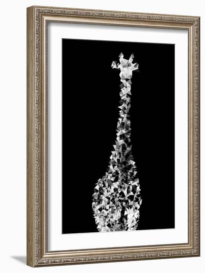 Low Poly Safari Art - Giraffes - Black Edition II-Philippe Hugonnard-Framed Art Print