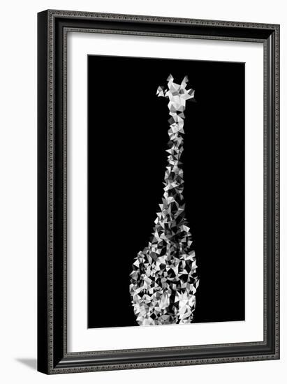 Low Poly Safari Art - Giraffes - Black Edition II-Philippe Hugonnard-Framed Art Print