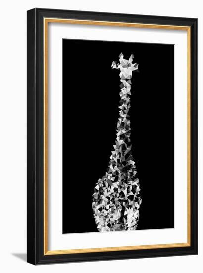 Low Poly Safari Art - Giraffes - Black Edition II-Philippe Hugonnard-Framed Art Print