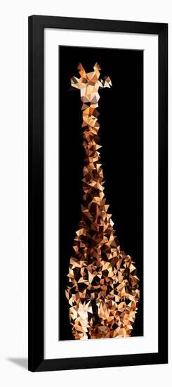 Low Poly Safari Art - Giraffes - Black Edition III-Philippe Hugonnard-Framed Art Print