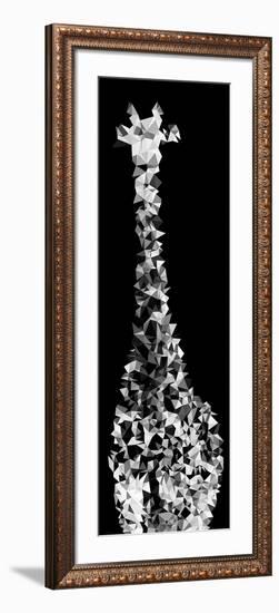 Low Poly Safari Art - Giraffes - Black Edition IV-Philippe Hugonnard-Framed Art Print