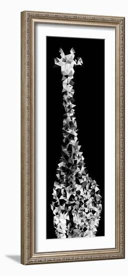 Low Poly Safari Art - Giraffes - Black Edition IV-Philippe Hugonnard-Framed Premium Giclee Print