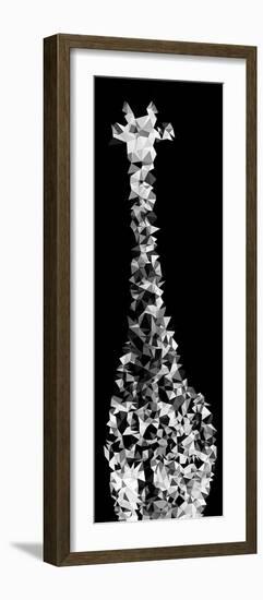 Low Poly Safari Art - Giraffes - Black Edition IV-Philippe Hugonnard-Framed Premium Giclee Print