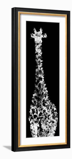 Low Poly Safari Art - Giraffes - Black Edition IV-Philippe Hugonnard-Framed Premium Giclee Print