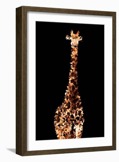 Low Poly Safari Art - Giraffes - Black Edition-Philippe Hugonnard-Framed Art Print