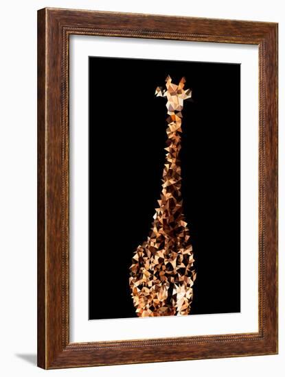 Low Poly Safari Art - Giraffes - Black Edition-Philippe Hugonnard-Framed Art Print