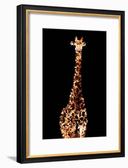 Low Poly Safari Art - Giraffes - Black Edition-Philippe Hugonnard-Framed Art Print