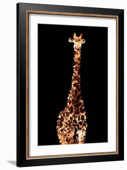 Low Poly Safari Art - Giraffes - Black Edition-Philippe Hugonnard-Framed Art Print