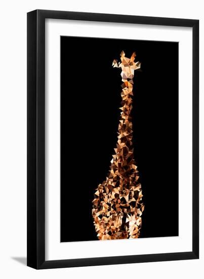 Low Poly Safari Art - Giraffes - Black Edition-Philippe Hugonnard-Framed Art Print