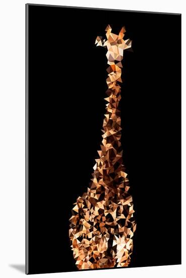 Low Poly Safari Art - Giraffes - Black Edition-Philippe Hugonnard-Mounted Art Print