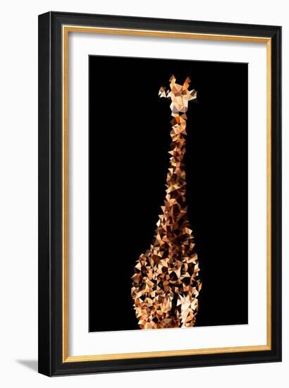 Low Poly Safari Art - Giraffes - Black Edition-Philippe Hugonnard-Framed Art Print