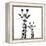 Low Poly Safari Art - Giraffes - White Edition II-Philippe Hugonnard-Framed Stretched Canvas