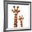 Low Poly Safari Art - Giraffes - White Edition-Philippe Hugonnard-Framed Art Print